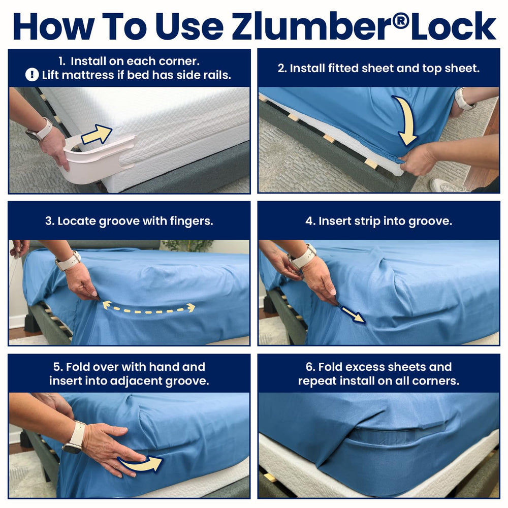 ZlumberLock holding a sheet tight preventing bunching and shifting