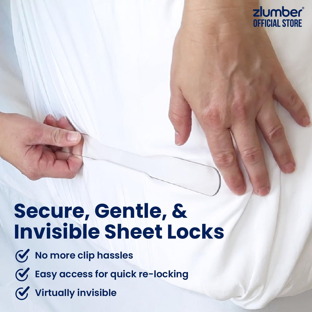 Zlumber straps tucked under mattress showing low-profile hidden installation