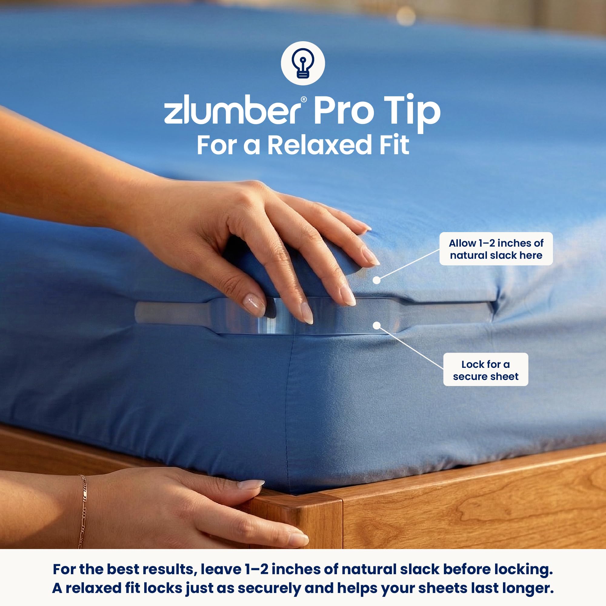 ZlumberLock during sheet change showing easy removal and reattachment benefit