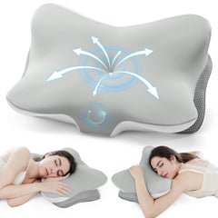 Zmarthumb front view ergonomic pillow showing contour for comfort