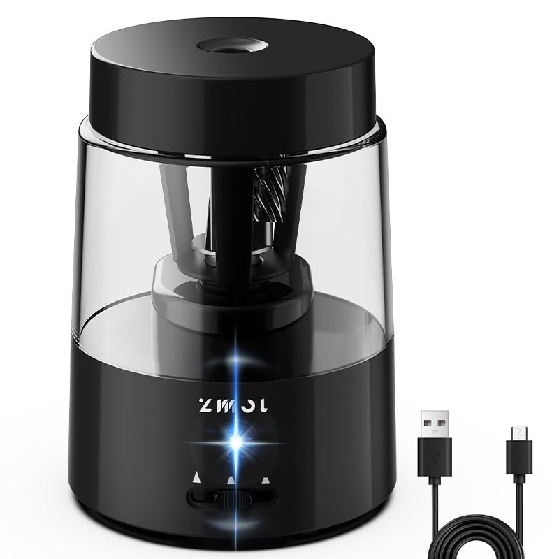 ZMOL front view with pencils showing fast, clean sharpening
