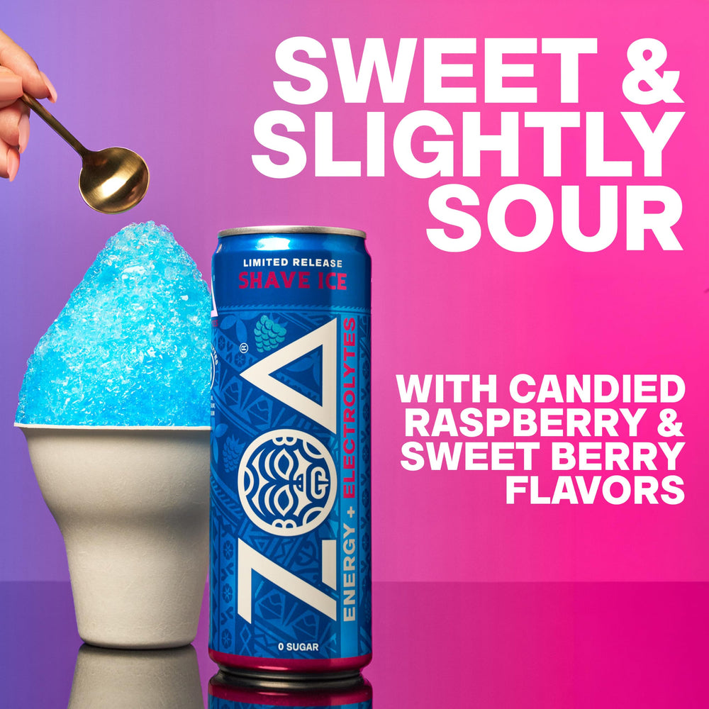 ZOA close-up of can top showing easy-open tab for convenient sipping