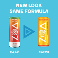 ZOA pouring mango splash into glass for refreshment and hydration
