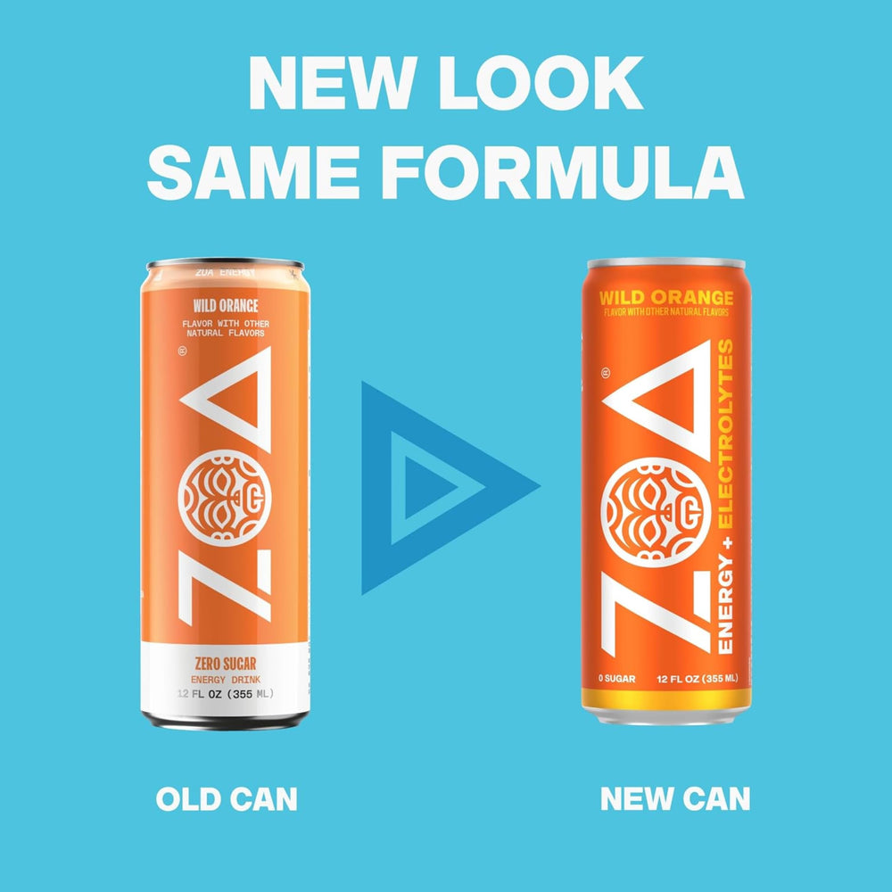 ZOA wild orange can with top open showing ready-to-drink convenience and portable energy