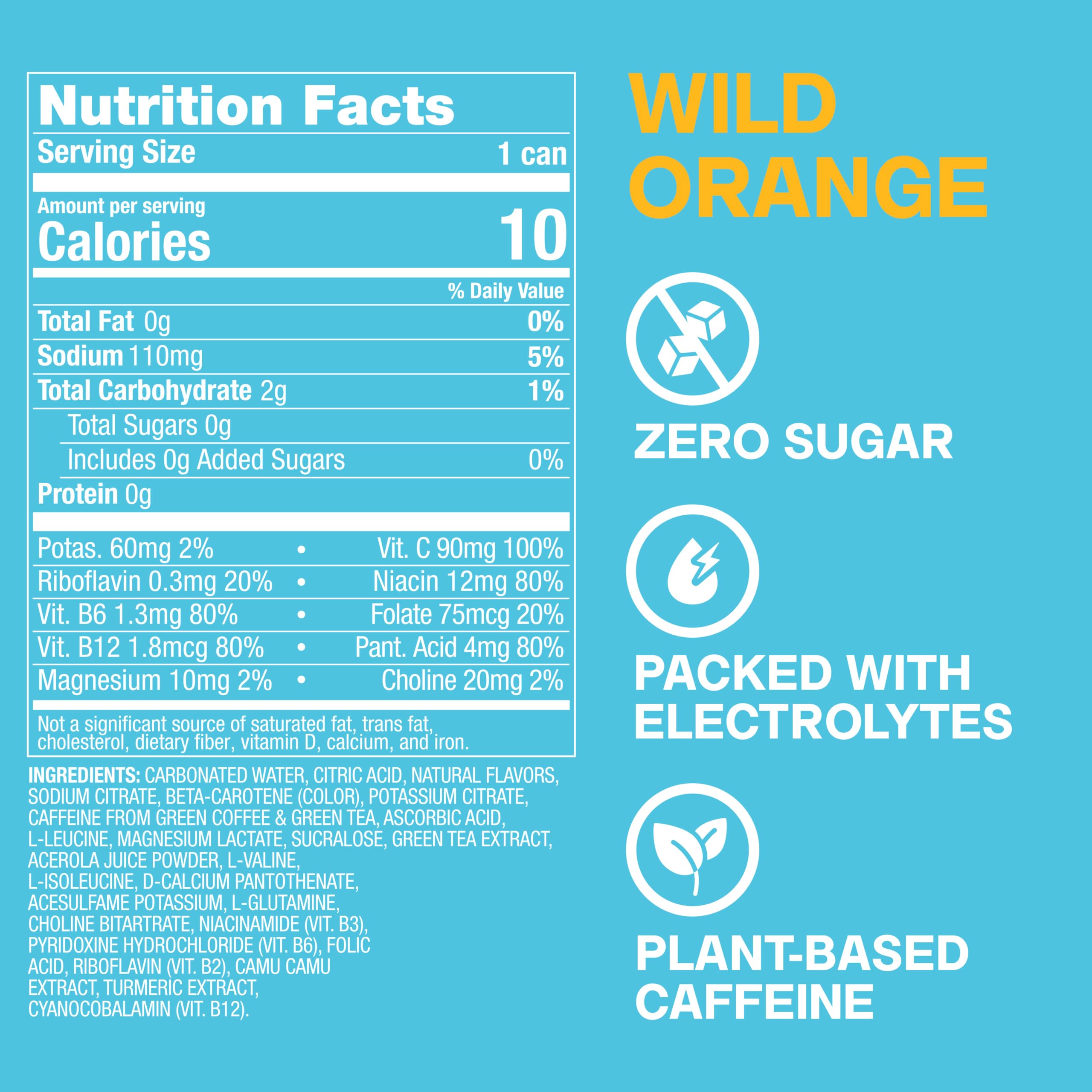 ZOA wild orange single can closeup highlighting label and citrus appeal for product clarity