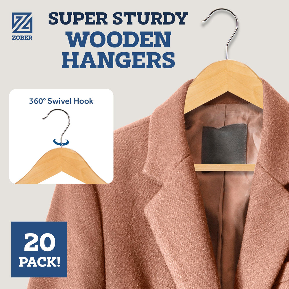 ZOBER close-up of wood grain finish protecting garments and adding style
