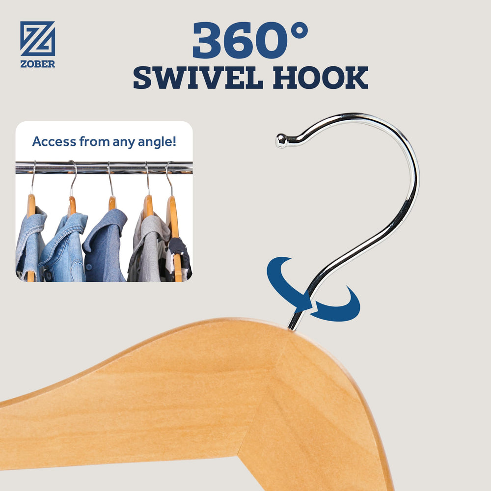 ZOBER contoured shoulder profile supporting jackets to maintain shape