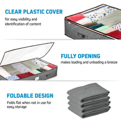 ZOBER folded flat storage bag illustrating space-saving portability benefit