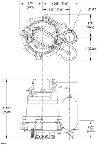 Zoeller M53 vortex impeller close-up, non-clogging design handles solids