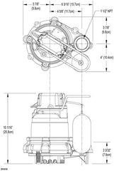 Zoeller M53 vortex impeller close-up, non-clogging design handles solids