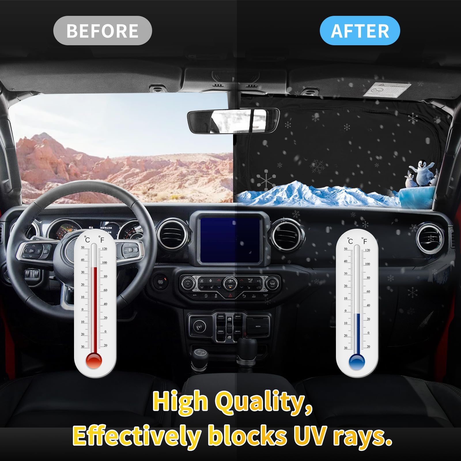 ZOIBV fitted across a Tacoma windshield showing full-coverage fit