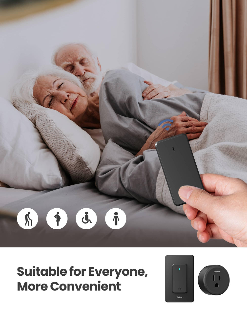 Zoiinet controlling bedside lamp from nightstand to improve comfort and convenience