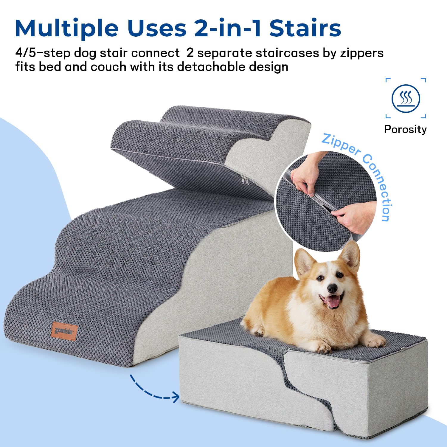 ZOMISIA close-up of plush step texture offering paw traction and comfort