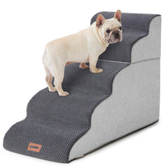 ZOMISIA front view of 5-step dog stairs showing stability and access