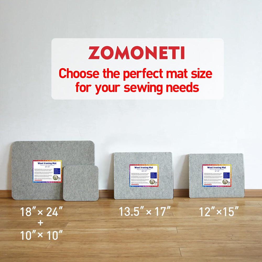 ZOMONETI holding pins in wool mat showing secure pin placement benefit