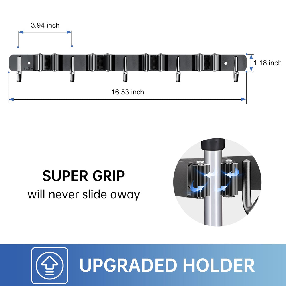 ZONGOOL detail of four slots and five hooks showing heavy-duty stainless-steel build benefit