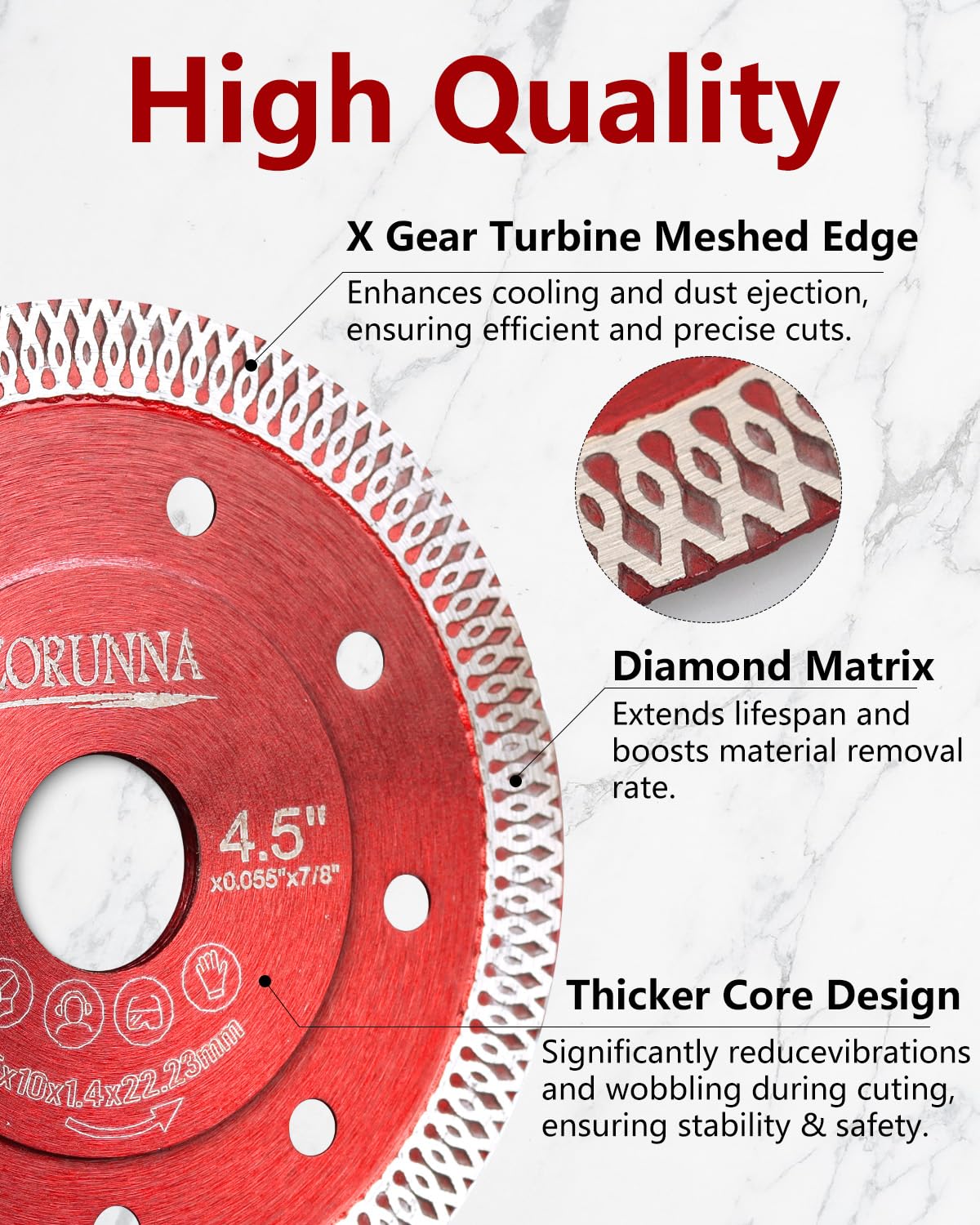 ZORUNNA close-up of X-teeth turbo rim showing precision edge