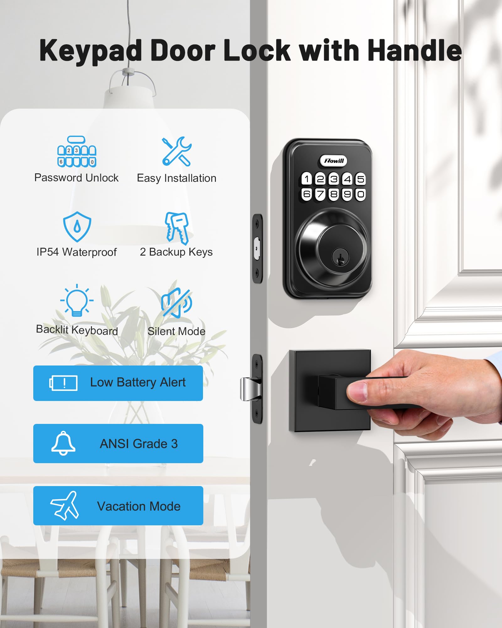 Zowill installed on an exterior door demonstrating modern curb appeal and function
