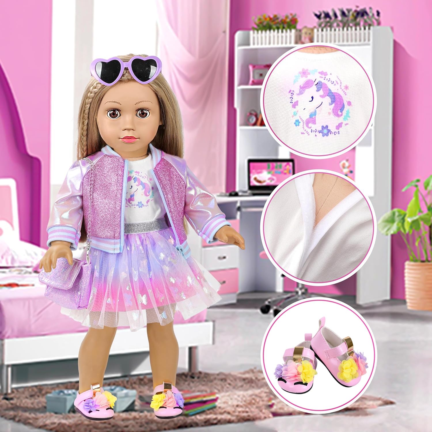 ZQDOLL doll shoes and messenger bag detail highlighting fit and quality