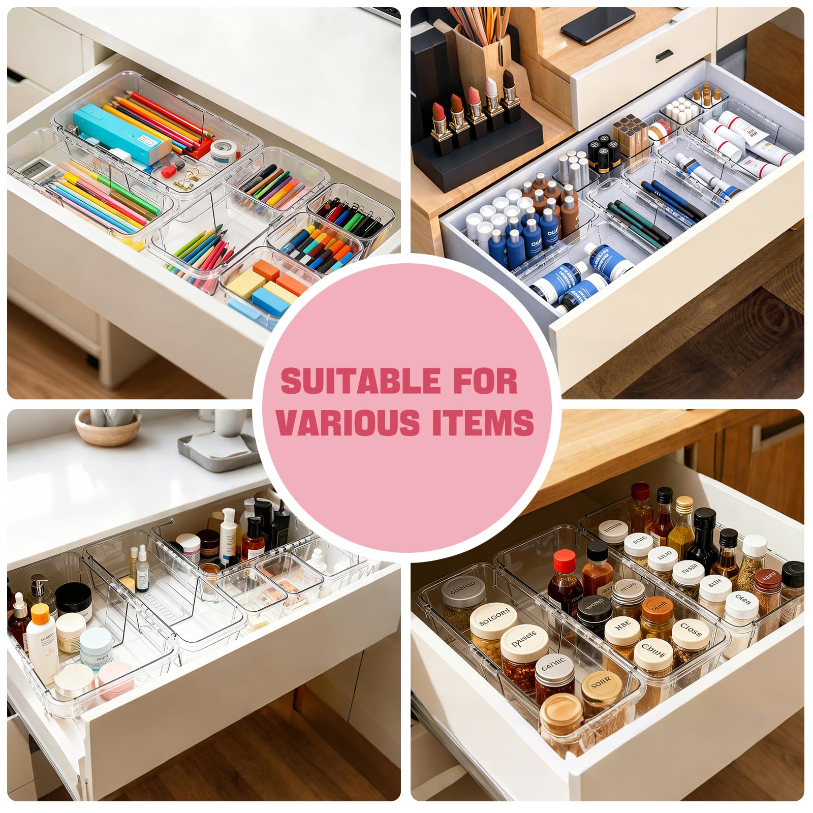 Zquilabon stacked bins on shelf showing vertical storage and space-saving benefit