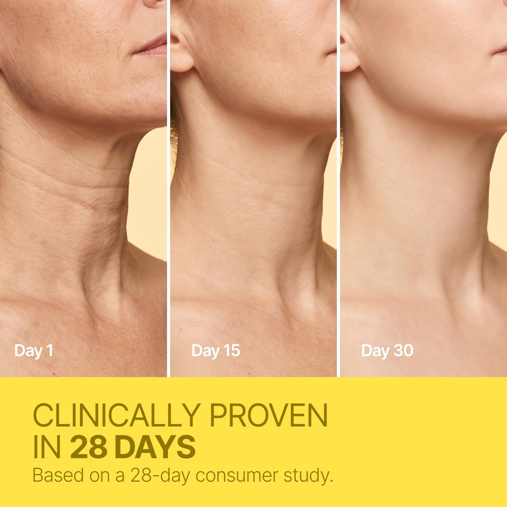Z:SEA product on décolletage illustrating upward strokes for firming benefit