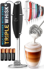 Zulay Kitchen front view of frother wand showing compact design and immediate use benefit