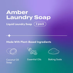 Close-up of Zum Amber label highlighting scent notes and plant-based claims for informed choice