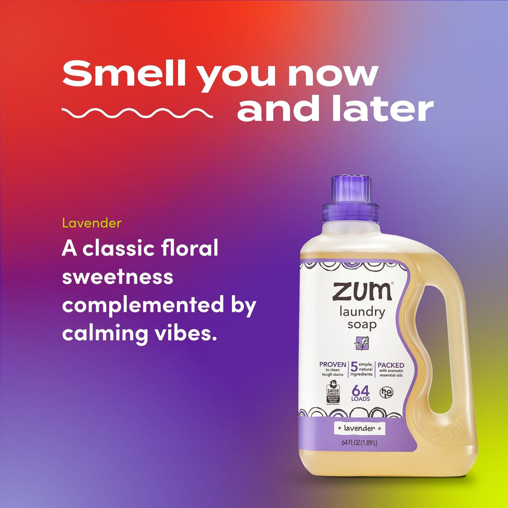 Zum pouring liquid close-up demonstrating concentrated low-sudsing benefit