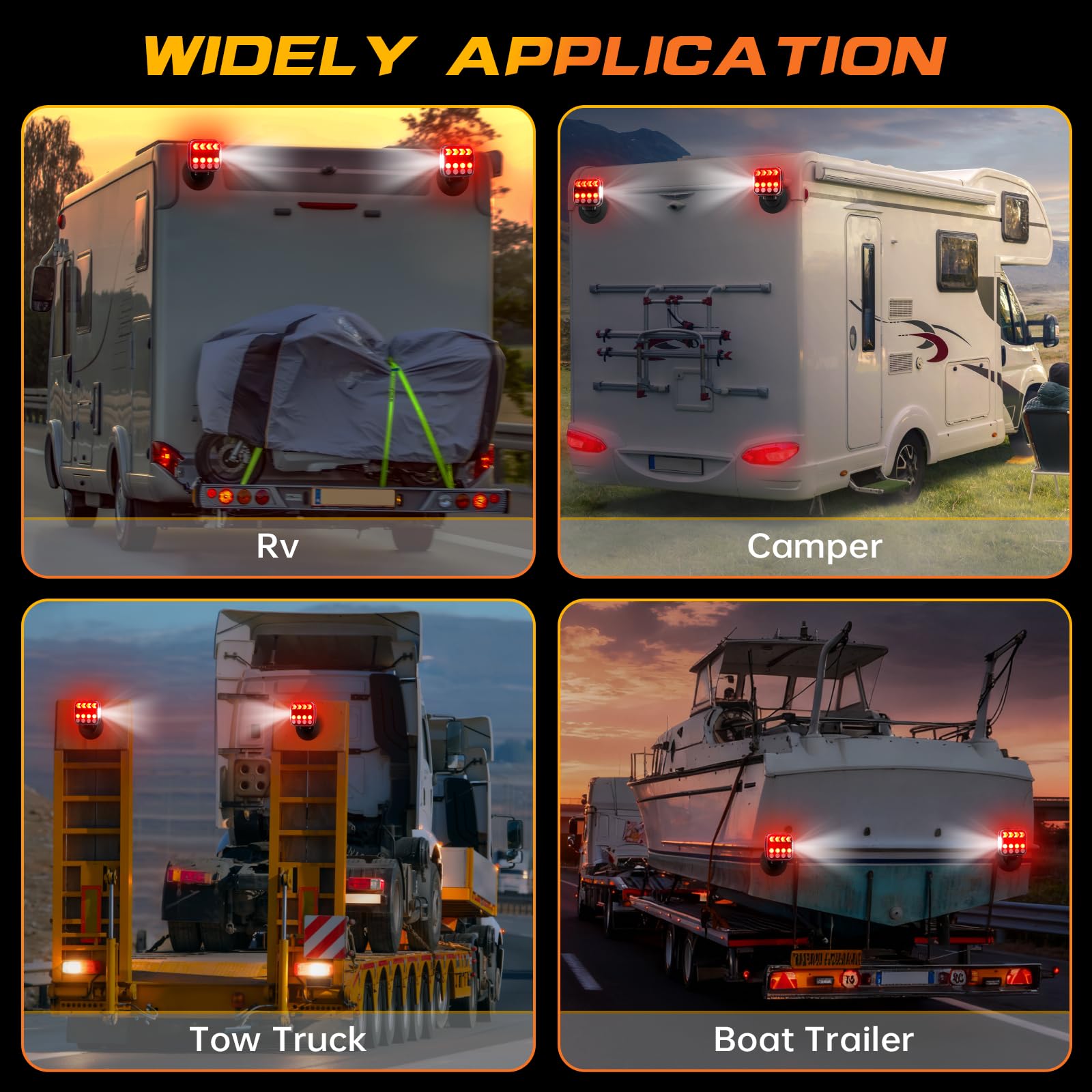 ZUNAICE lights on trailer at night showing clear visibility and safety benefit