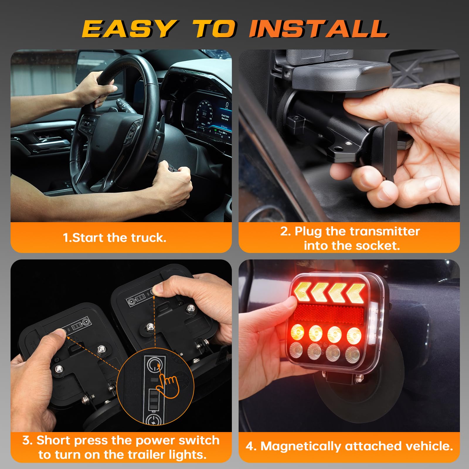 ZUNAICE tail light in heavy rain showing IP67 waterproof reliability benefit