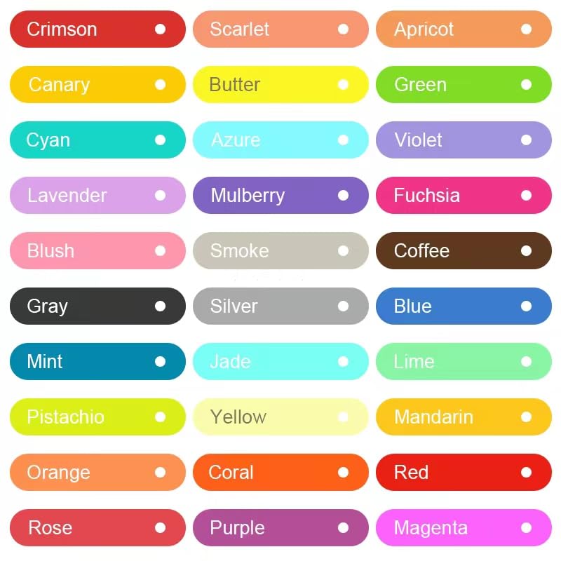 ZWIOT fanned color array displaying 30 pastel shades for easy color-coding benefit