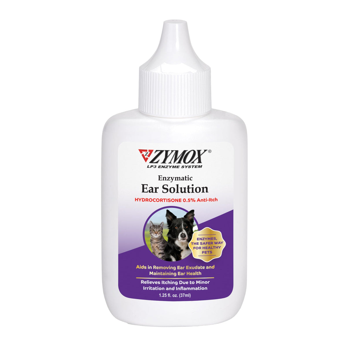 Zymox front bottle showing product for easy identification and shelf benefit