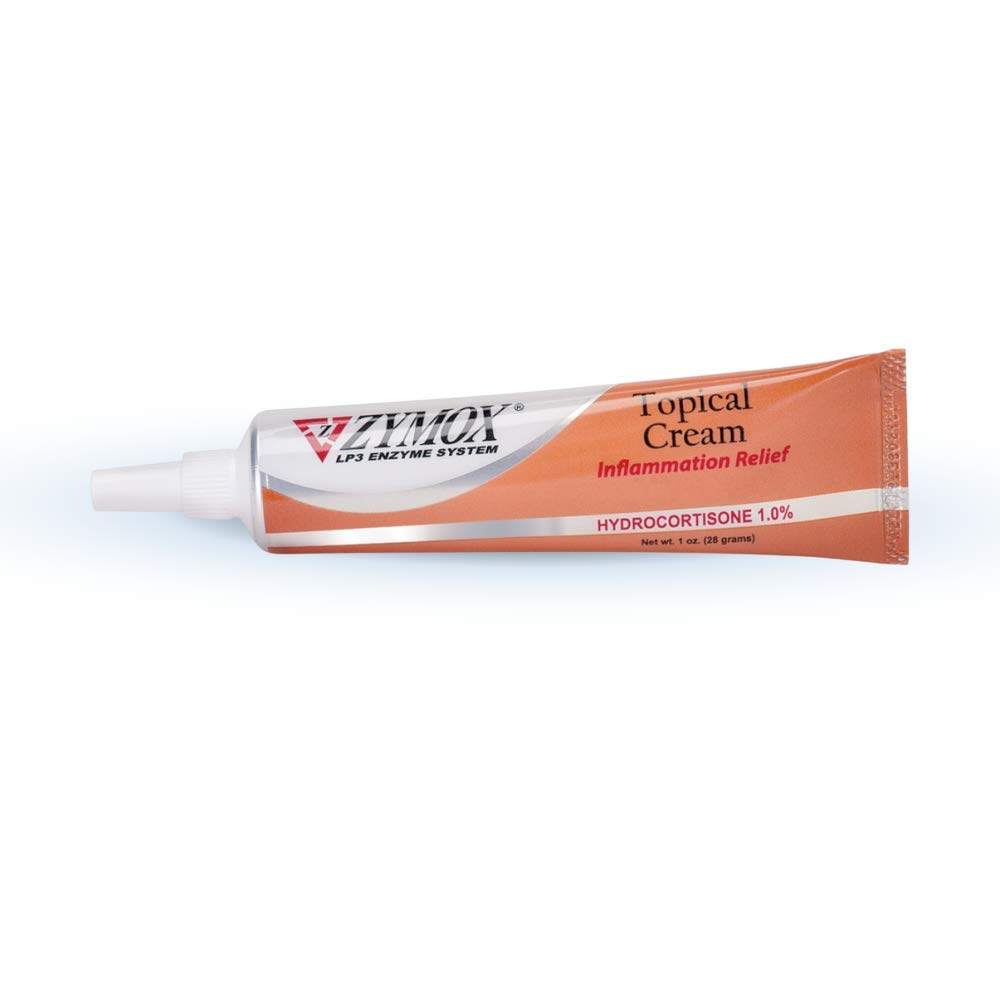 Zymox front of tube showing brand and usage benefits