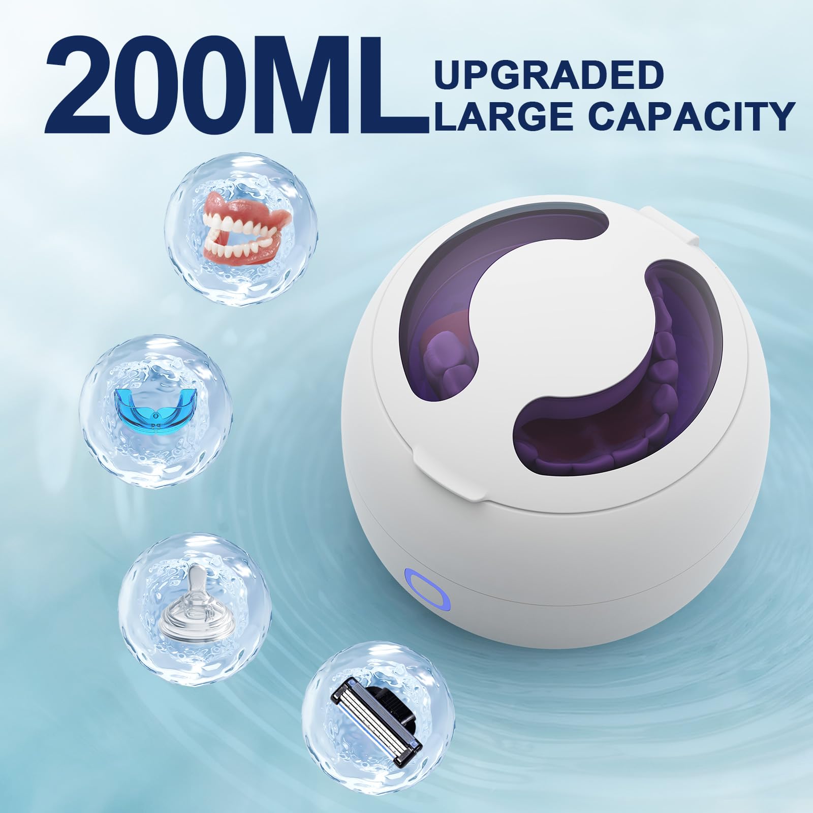 ZYREX aligner submerged in tank showing gentle deep-cleaning benefit