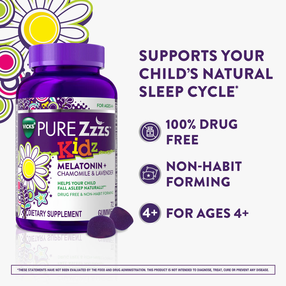 ZzzQuil gummy held in hand illustrating size and easy chewability for kids